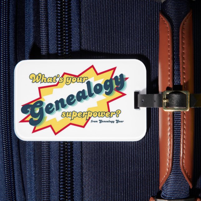 Etiqueta De Bagagem Superpoder Genealógico (Frente Insitu 4)