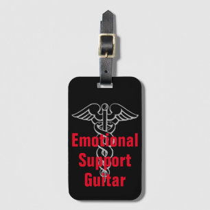 Etiqueta De Bagagem Suporte emocional Guitar - Marca de Bagagem Engraç