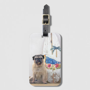 Etiqueta De Bagagem Surf Pug