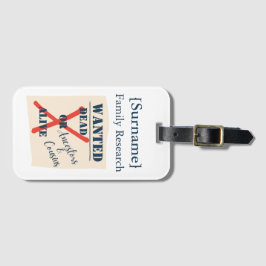 Etiqueta De Bagagem [Surname] Family Research (Wanted Poster)