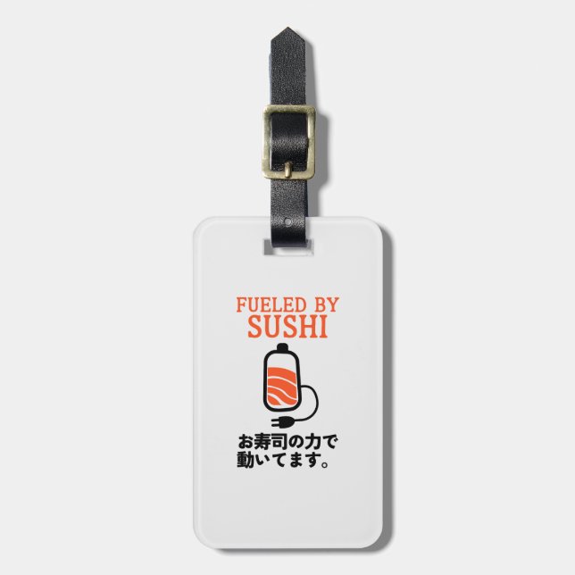 Etiqueta De Bagagem Sushi Battery Japonês Comida Humor (Frente Vertical)