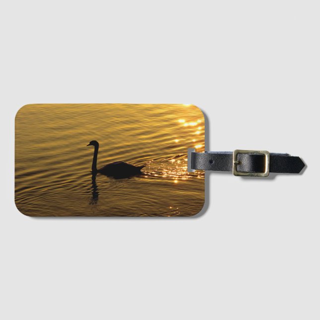 Etiqueta De Bagagem Swan ouro (Frente Horizontal)