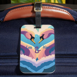 Etiqueta De Bagagem Swans In Love