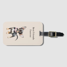 Etiqueta De Bagagem Sweet Cute Brown Cream Chihuahua Dog Best Friends