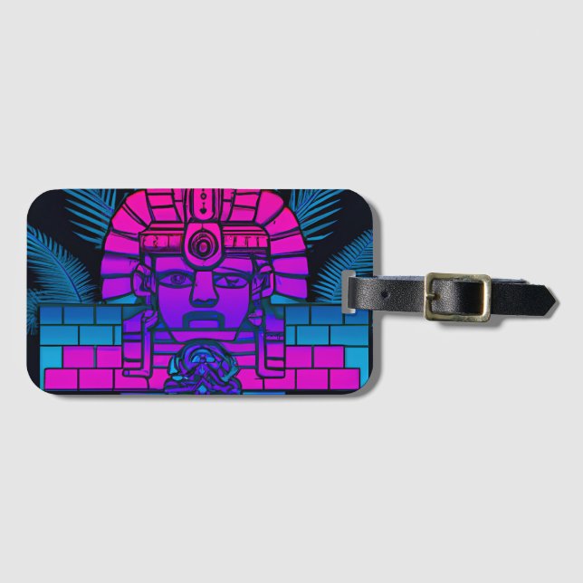 Etiqueta De Bagagem Synthwave Pharaoh (Frente Horizontal)