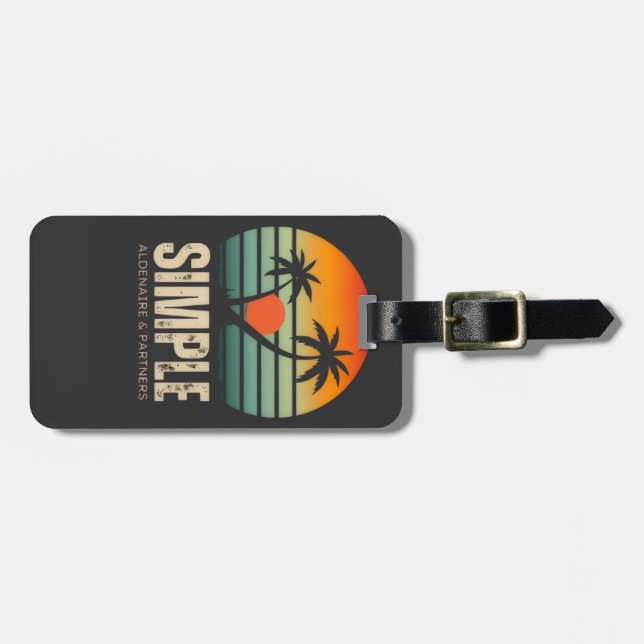 Etiqueta De Bagagem T-shirt Simple Sunset - Tropical vibes design (Frente Horizontal)