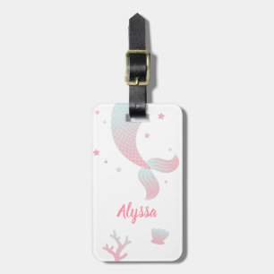 Etiqueta De Bagagem Tag azul cor-de-rosa da bagagem das meninas da