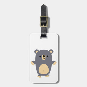 Etiqueta De Bagagem Tag azul grande bonito da bagagem do urso dos
