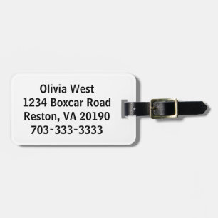 Etiqueta De Bagagem Tag branco do saco da bagagem