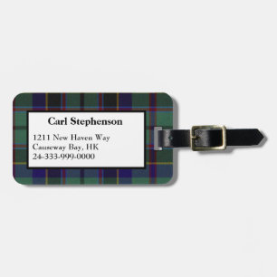 Etiqueta De Bagagem Tag colorido da bagagem da xadrez de Tartan de