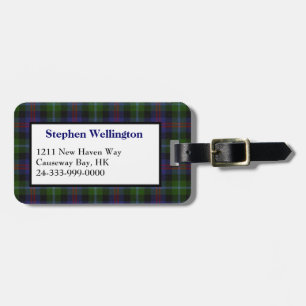 Etiqueta De Bagagem Tag colorido da bagagem da xadrez de Tartan de