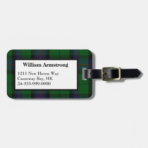 Etiqueta De Bagagem Tag colorido da bagagem da xadrez de Tartan de