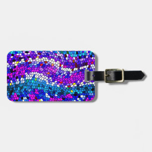 Etiqueta De Bagagem Tag colorido da bagagem do teste padrão do azulej