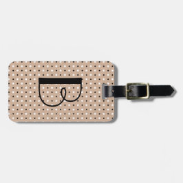 Etiqueta De Bagagem Tag com inicial, bolinhas das bolinhas de B&W no