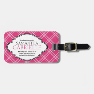 Etiqueta De Bagagem Tag cor-de-rosa brilhante feminino da bagagem das