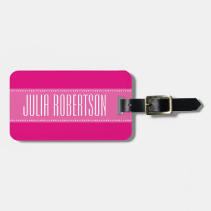 Etiqueta De Bagagem Tag cor-de-rosa personalizado da bagagem do viagem