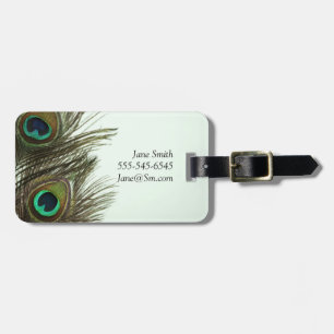 Etiqueta De Bagagem Tag customizáveis da bagagem da pena do pavão