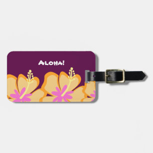 Etiqueta De Bagagem Tag customizável da bagagem da flor do hibiscus