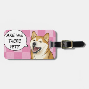 Etiqueta De Bagagem Tag customizável da bagagem do cão vermelho feli