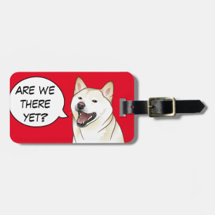 Etiqueta De Bagagem Tag customizável do cão cremoso feliz de Shiba I