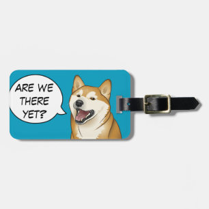 Etiqueta De Bagagem Tag customizável do cão vermelho feliz de Shiba