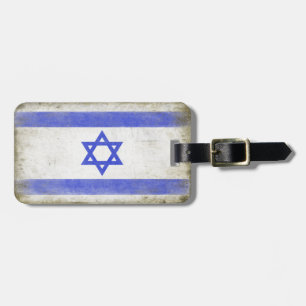 Etiqueta De Bagagem Tag da bagagem com a bandeira afligida de Israel
