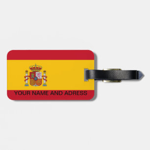 Etiqueta De Bagagem Tag da bagagem com a bandeira da espanha