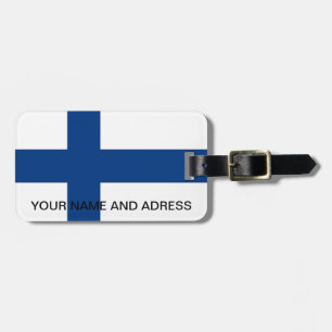 Etiqueta De Bagagem Tag da bagagem com a bandeira de Finlandia