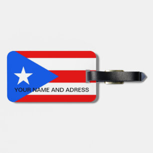 Etiqueta De Bagagem Tag da bagagem com a bandeira de Puerto Rico, EUA