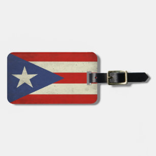 Etiqueta De Bagagem Tag da bagagem com a bandeira suja de Puerto Rico