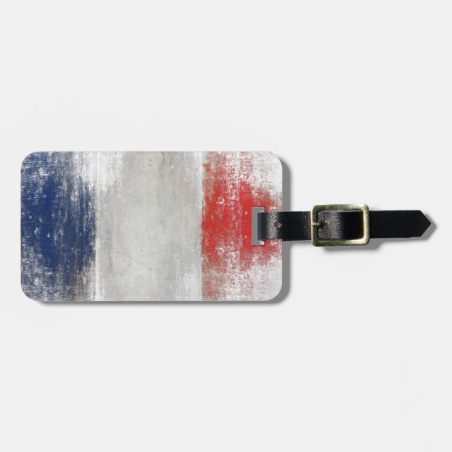 Etiqueta De Bagagem Tag da bagagem com a bandeira suja extra de France (Frente Horizontal)