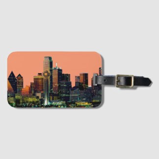 Etiqueta De Bagagem Tag da bagagem com a skyline de Dallas