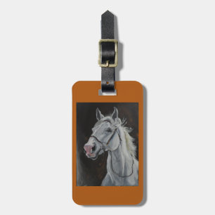 Etiqueta De Bagagem Tag da bagagem com cavalo branco