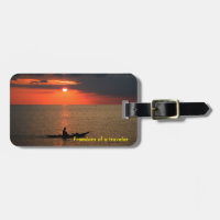 Tag da bagagem com imagem do por do sol