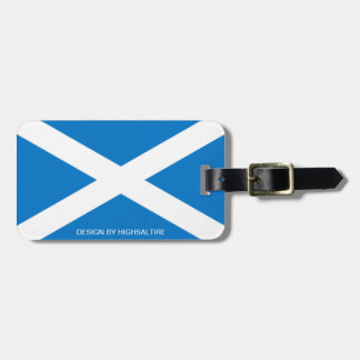 Etiqueta De Bagagem Tag da bagagem com saltire de couro pelo
