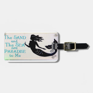 Etiqueta De Bagagem Tag da bagagem da areia e da sereia do mar
