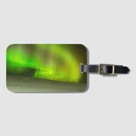 Etiqueta De Bagagem Tag da bagagem da aurora boreal com entalhe de