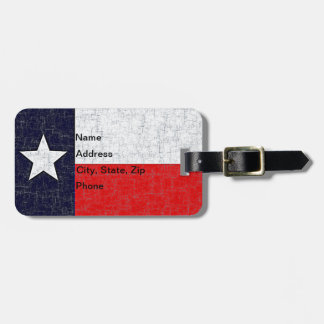 Etiqueta De Bagagem Tag da bagagem da BANDEIRA do ESTADO de TEXAS