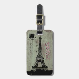Etiqueta De Bagagem Tag da bagagem da torre Eiffel do cartão do
