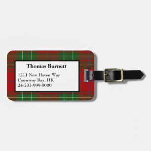 Etiqueta De Bagagem Tag da bagagem da xadrez de Tartan de Burnett