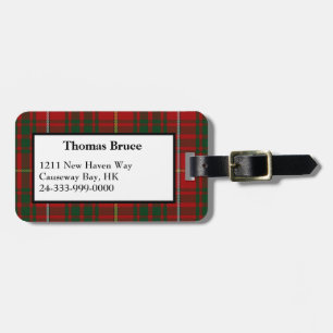Etiqueta De Bagagem Tag da bagagem da xadrez de Tartan do clã de Bruc