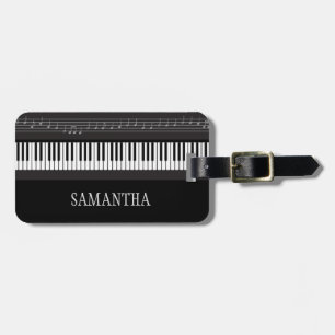 Etiqueta De Bagagem Tag da bagagem das notas musicais de teclado de