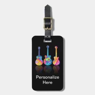 Etiqueta De Bagagem TAG da BAGAGEM das REFLEXÕES da GUITARRA de