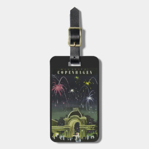 Etiqueta De Bagagem Tag da bagagem das viagens vintage de Copenhaga