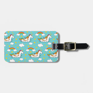 Etiqueta De Bagagem Tag da bagagem de Floatie do unicórnio do Corgi
