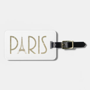 Etiqueta De Bagagem Tag da bagagem de Paris do brilho