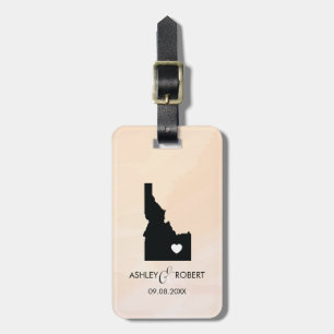 Etiqueta De Bagagem Tag da bagagem do casamento do mapa de Idaho, o