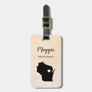Etiqueta De Bagagem Tag da bagagem do mapa de Wisconsin, boa vinda da