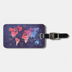 Etiqueta De Bagagem Tag da bagagem do mapa do mundo