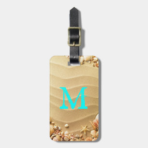 Etiqueta De Bagagem Tag da bagagem do monograma de Havaí da areia dos